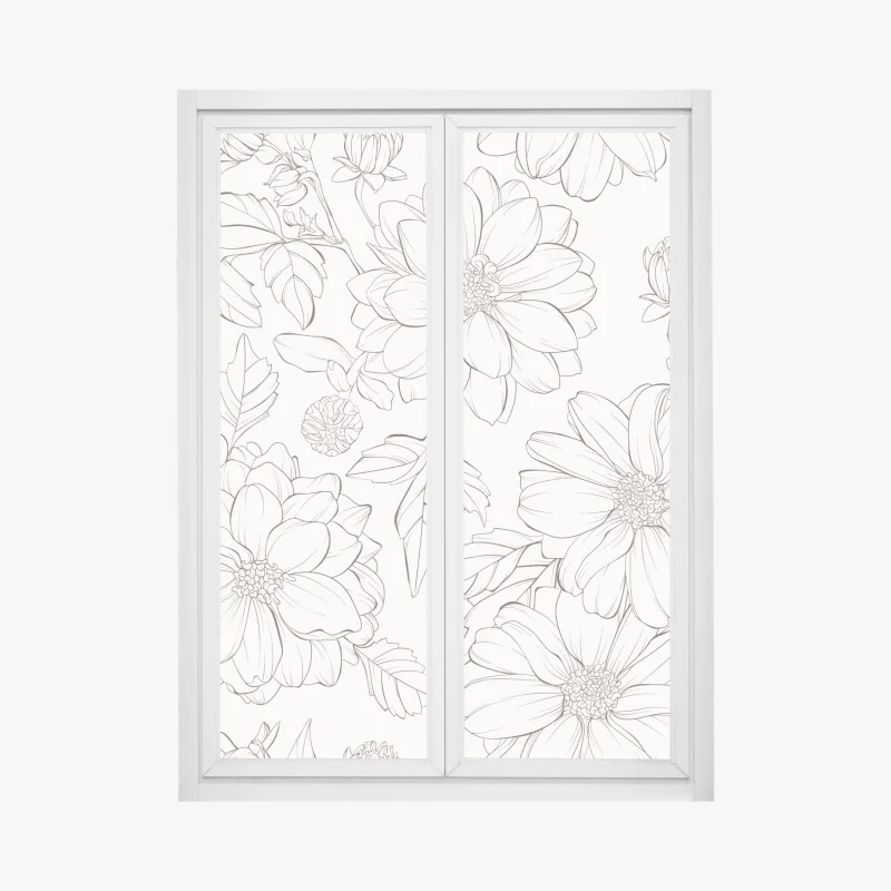 Naklejka na okno intensywny pomarańczowy słonecznik zbliżenie – Wallissimo®