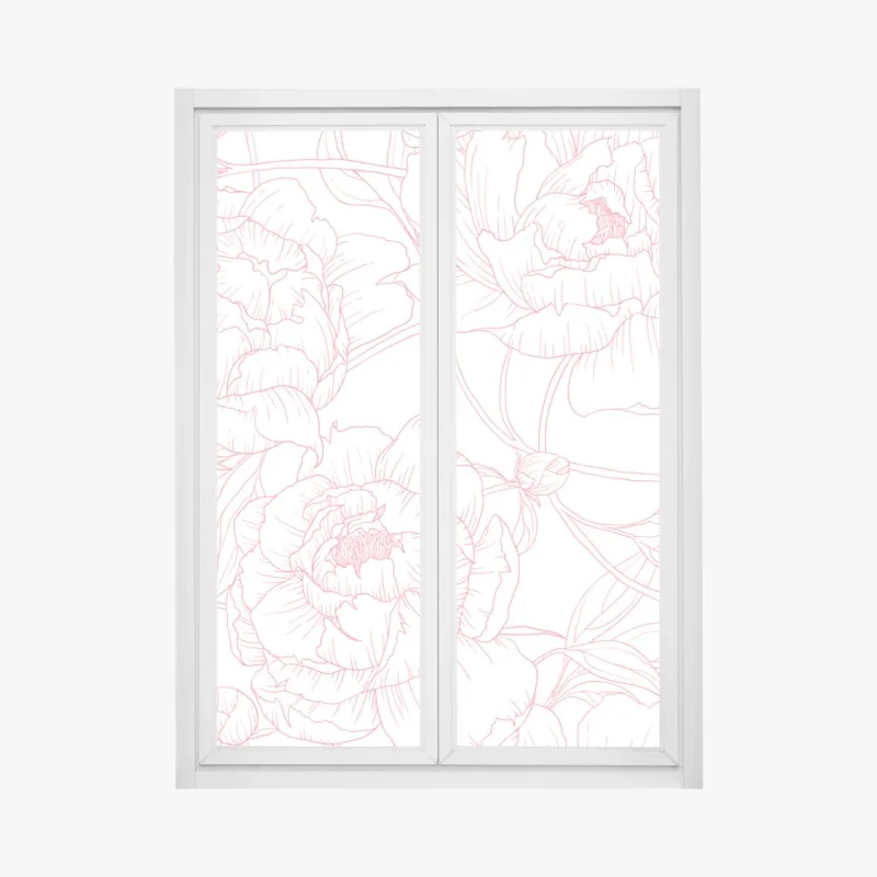 Naklejka na okno delikatne pastelowe liście botaniczne – Wallissimo®