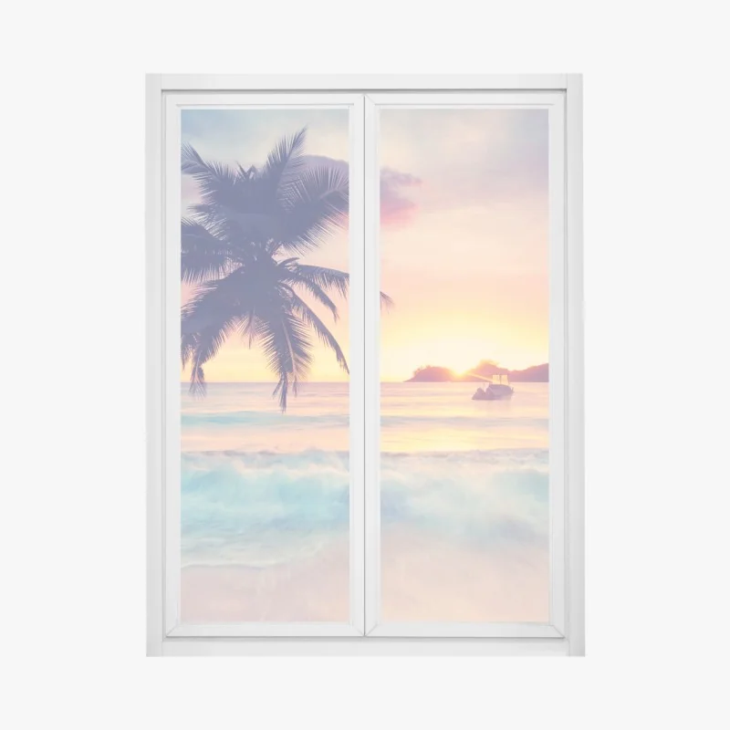 Naklejka na okno panorama Nowego Jorku o zmierzchu – Wallissimo®