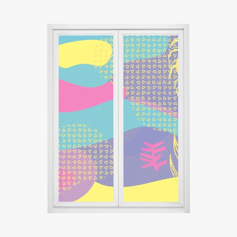 Naklejka na okno odważny geometryczny wzór na ścianę – Wallissimo®