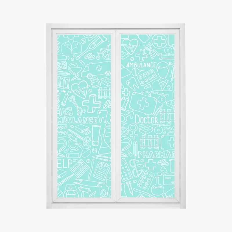 Naklejka na okno geometryczny łuk nowoczesnej architektury – Wallissimo®