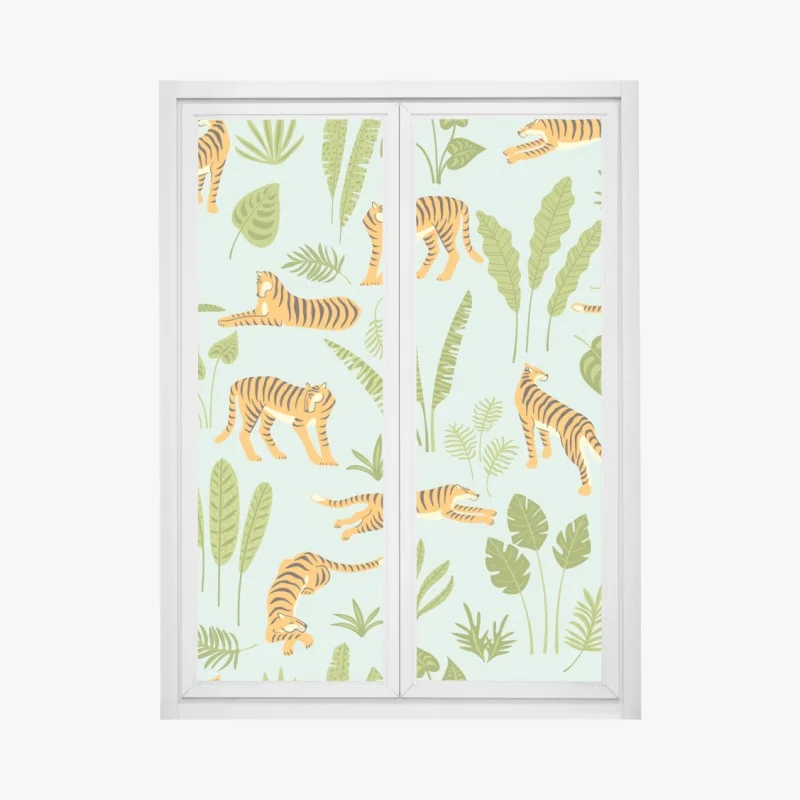 Naklejka na okno Dubaj panorama miasta o zachodzie słońca – Wallissimo®