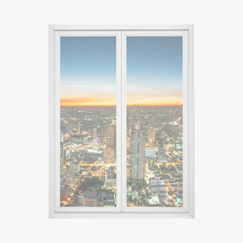 Naklejka na okno złota jesienna ścieżka przez las – Wallissimo®