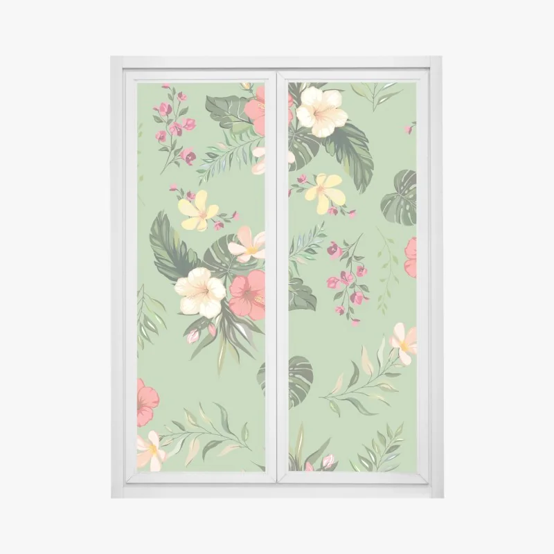 Naklejka na okno zaczarowana mszysta leśna ścieżka – Wallissimo®