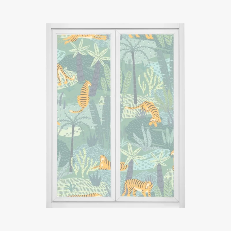 Naklejka na okno spokojna alpejska łąka w panoramie – Wallissimo®