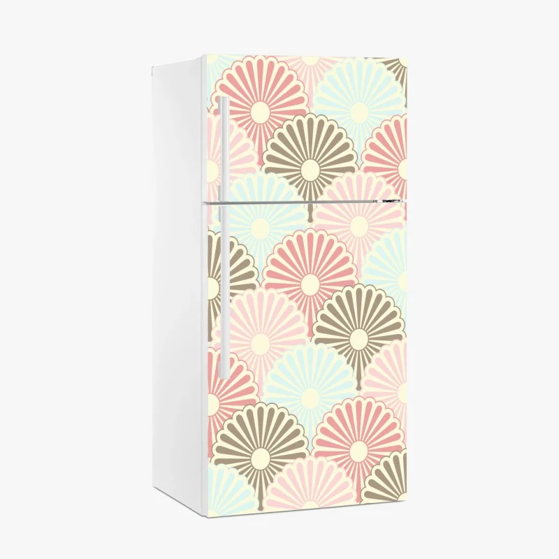 Naklejka na lodówkę pastelowy wzór muszelkowy