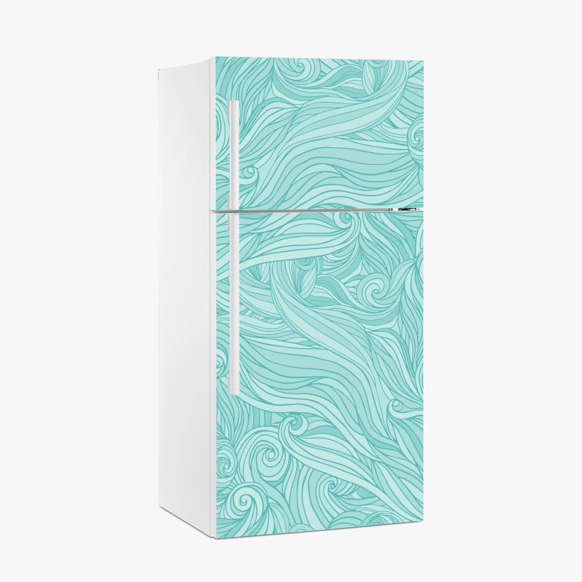 Naklejka na lodówkę turkusowy wzór falowy do dekoracji ścian – Wallissimo®