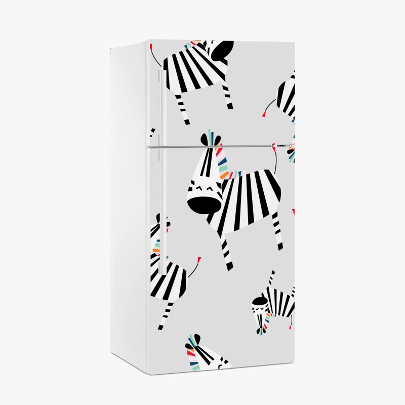 Naklejka na lodówkę zabawny wzór z zebrami