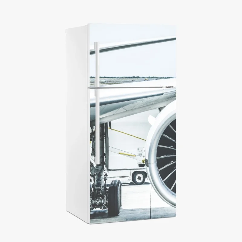 Naklejka na lodówkę zbliżenie silnika odrzutowego na terminalu