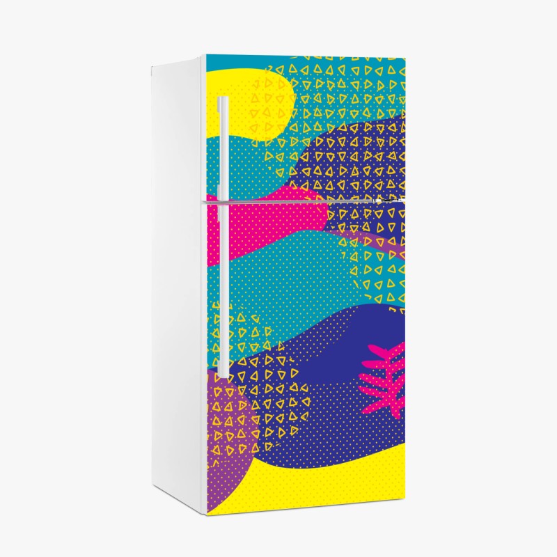 Naklejka na lodówkę żywy abstrakcyjny wzór tropikalny