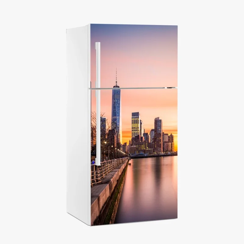 Naklejka na lodówkę Dolny Manhattan zachód słońca
