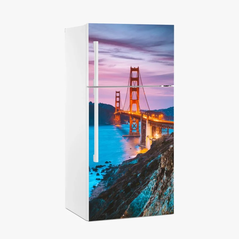 Naklejka na lodówkę most Golden Gate o zmierzchu, San Francisco