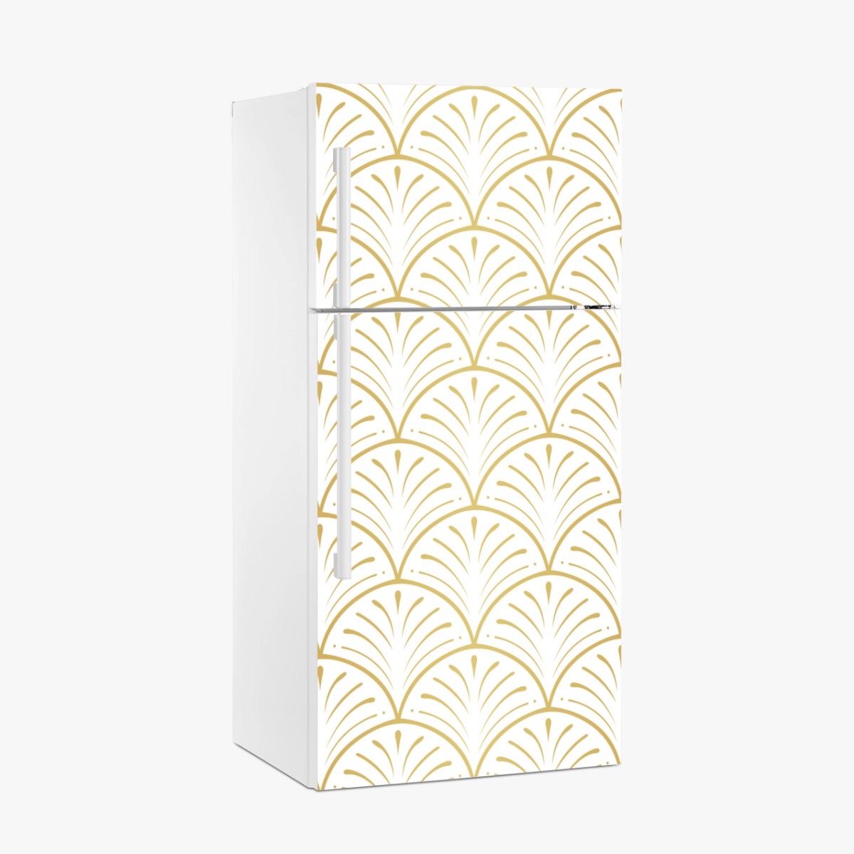 Naklejka na lodówkę złoty wzór art deco w stylu wachlarza – Wallissimo®