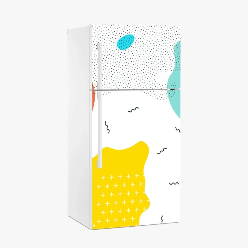 Naklejka na lodówkę zabawne abstrakcyjne kształty w żywych kolorach