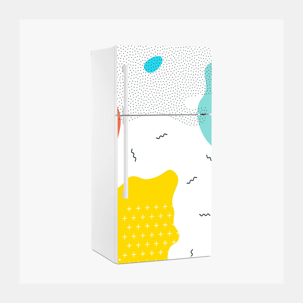 Naklejka na lodówkę zabawne abstrakcyjne kształty w żywych kolorach – Wallissimo®