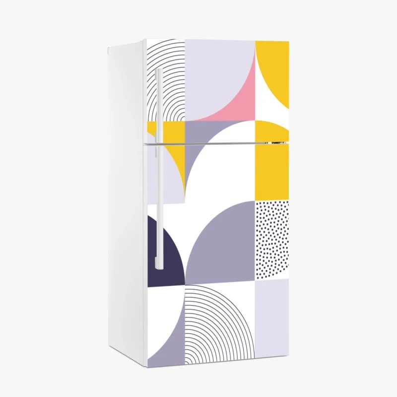 Naklejka na lodówkę pastelowy geometryczny wzór z półkolami