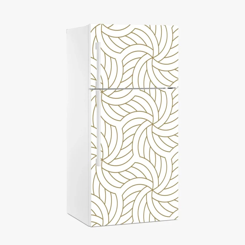 Naklejka na lodówkę złoty geometryczny wzór spiralny