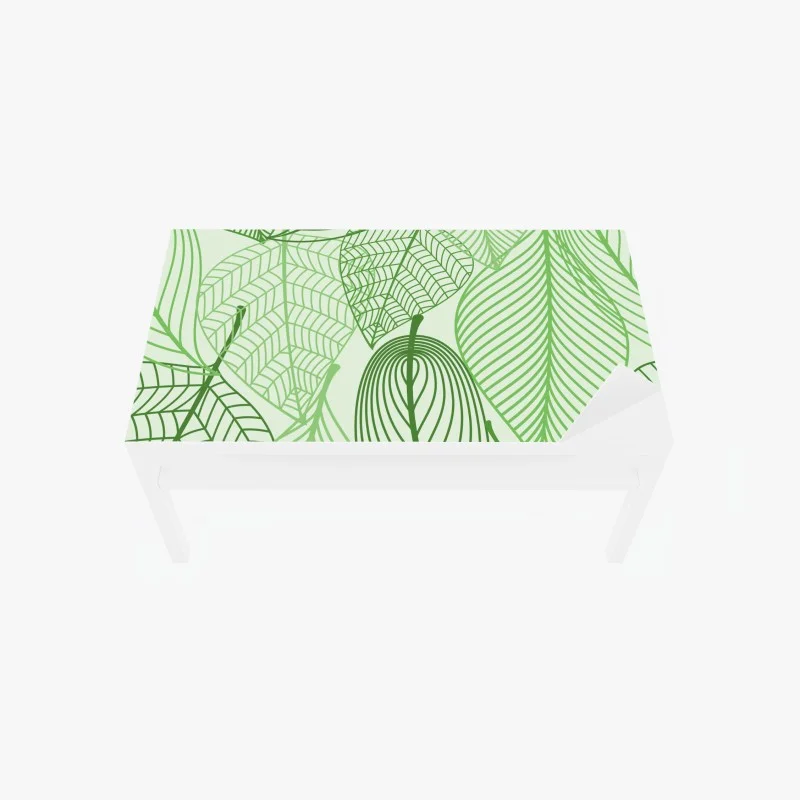 Naklejka na biurko i stół zielony botaniczny wzór liści