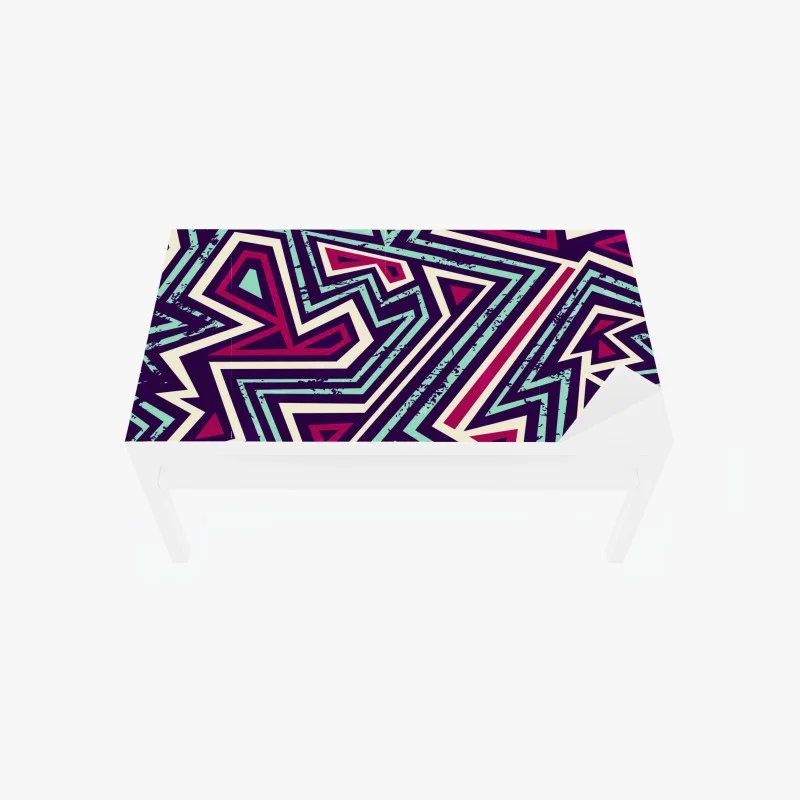 Naklejka na biurko i stół odważny geometryczny wzór z trójkątami