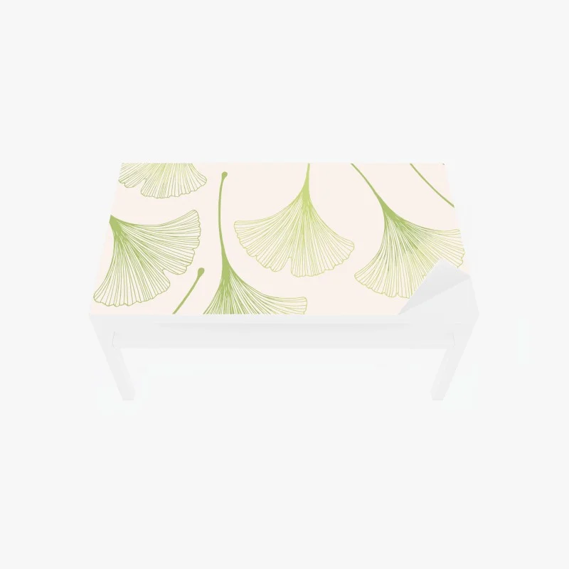 Naklejka na biurko i stół delikatny wzór liści miłorzębu