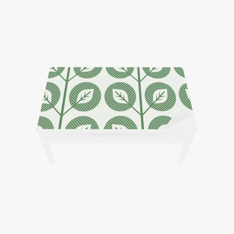 Naklejka na biurko i stół zielony geometryczny wzór liści