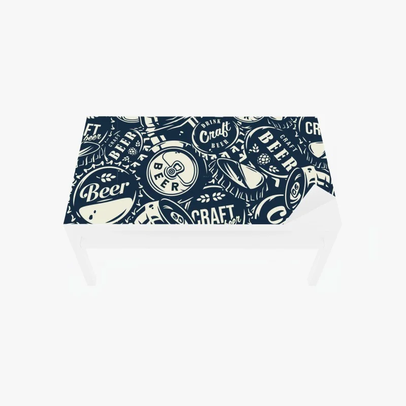 Naklejka na biurko i stół wzór kapsli piwa rzemieślniczego