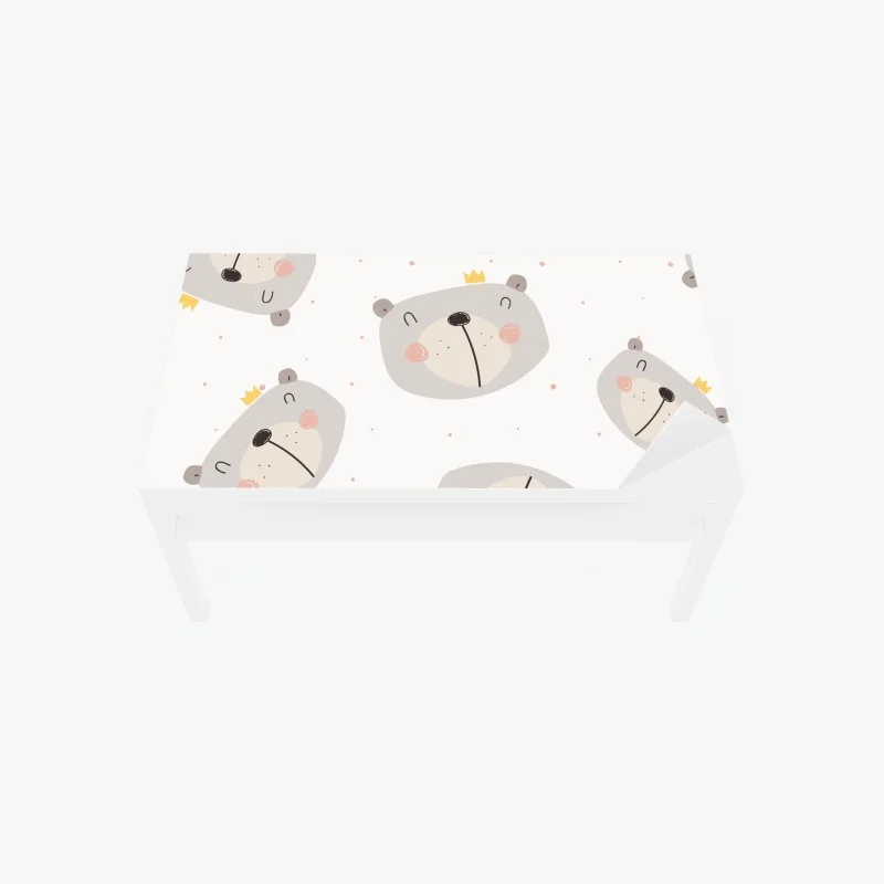 Naklejka na biurko i stół wzór z misiami do pokoju dziecięcego