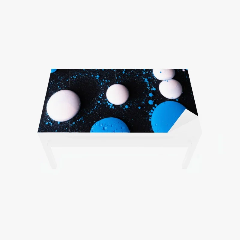 Naklejka na biurko i stół niebieski marmurowy wzór płynnej farby