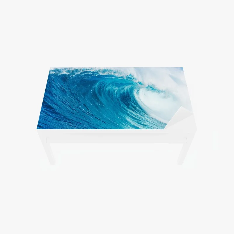 Naklejka na biurko i stół majestatyczna niebieska fala oceaniczna