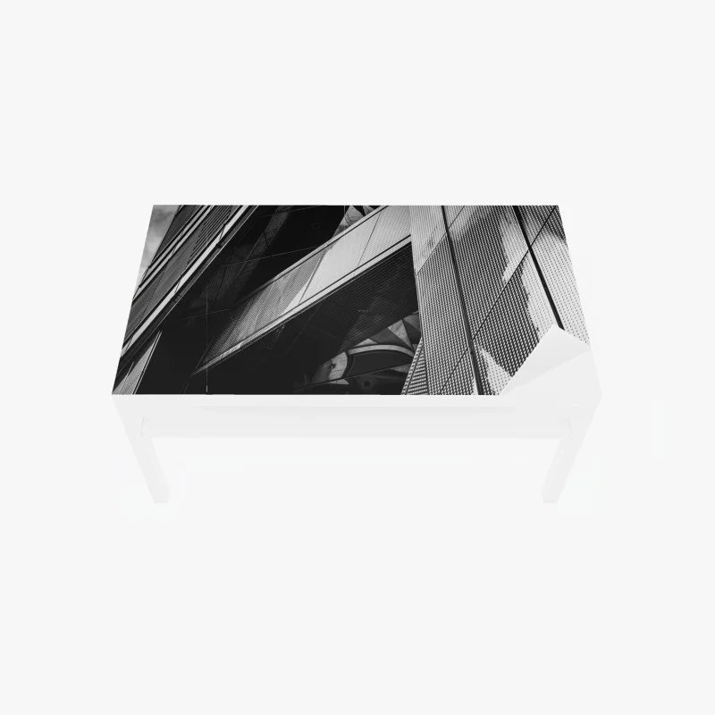 Naklejka na biurko i stół geometryczna fasada w monochromie