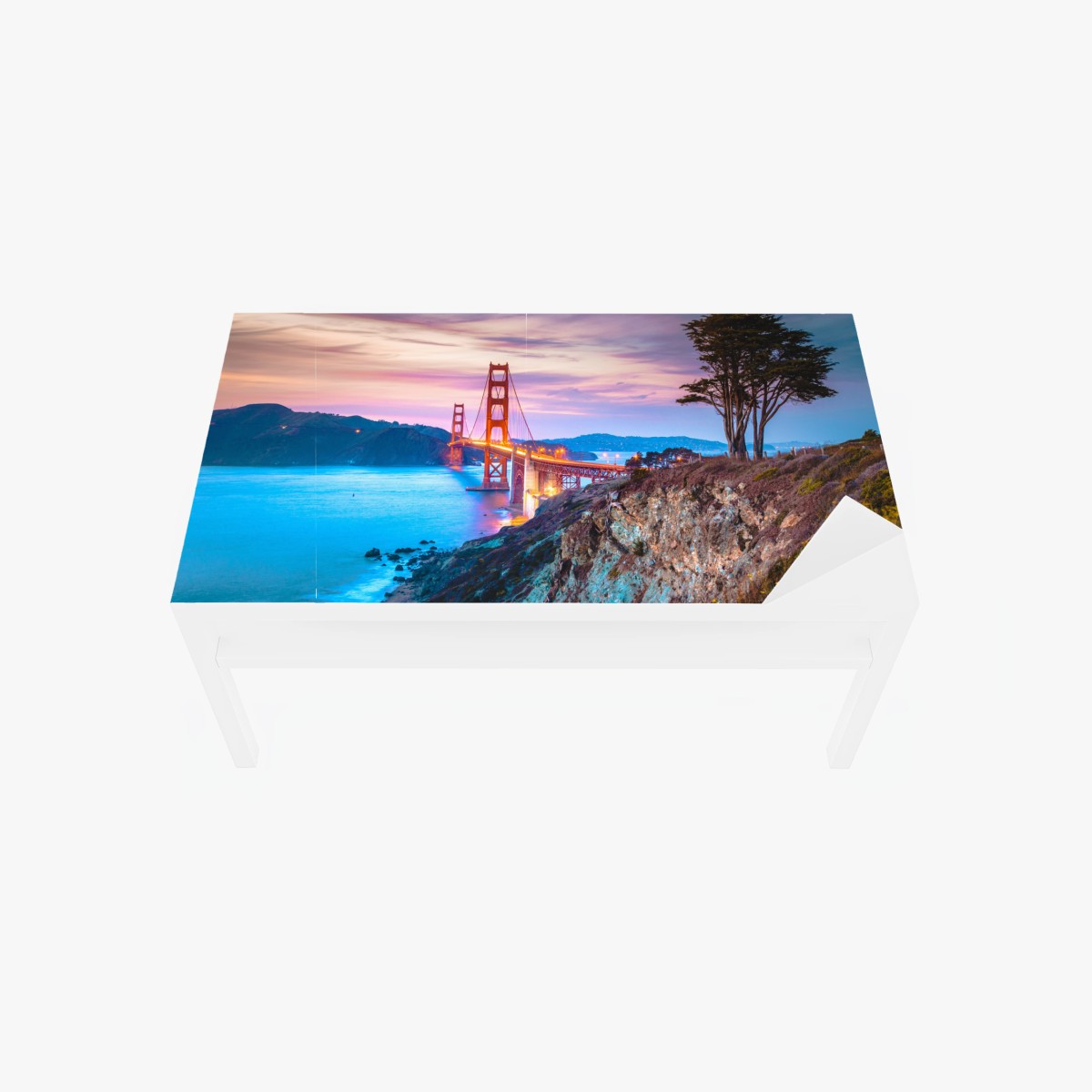 Naklejka na biurko i stół Golden Gate Bridge o zmierzchu – Wallissimo®