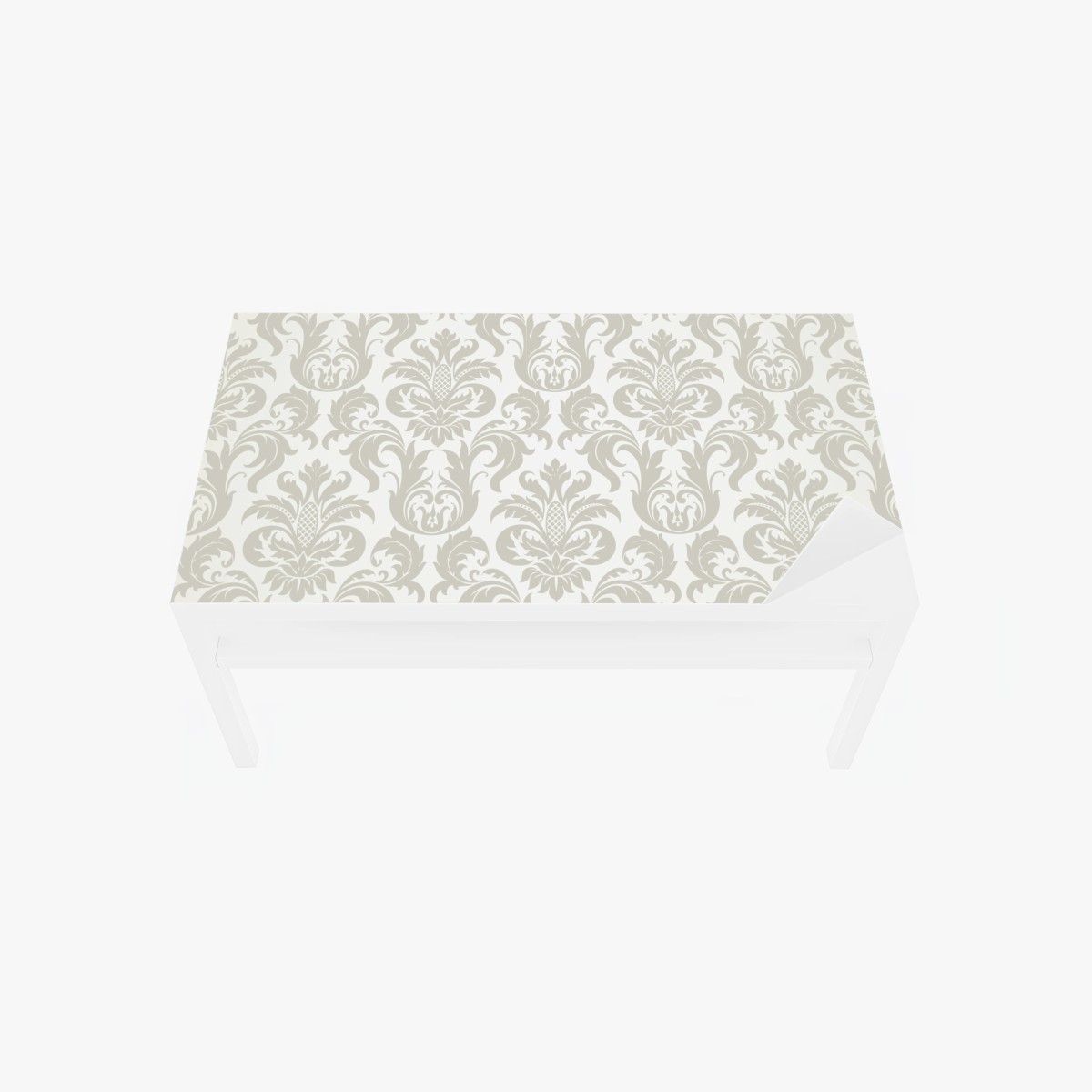 Naklejka na biurko i stół elegancki beżowy wzór damask – Wallissimo®