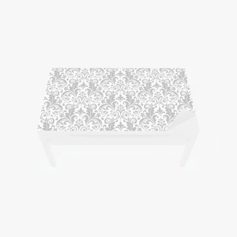 Naklejka na biurko i stół elegancki szary wzór damasceński