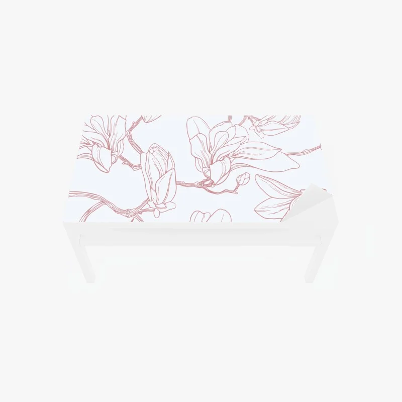 Naklejka na biurko i stół delikatny wzór magnolii w miękkim różu