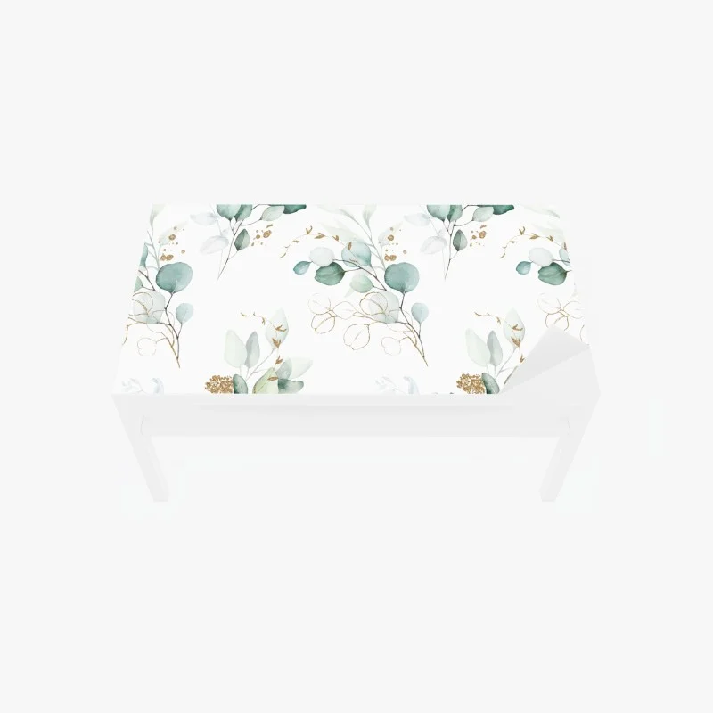 Naklejka na biurko i stół akwarelowy wzór eukaliptusa w zieleni