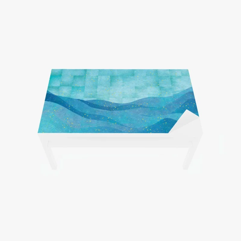 Naklejka na biurko i stół turkusowe fale abstrakcyjna kompozycja