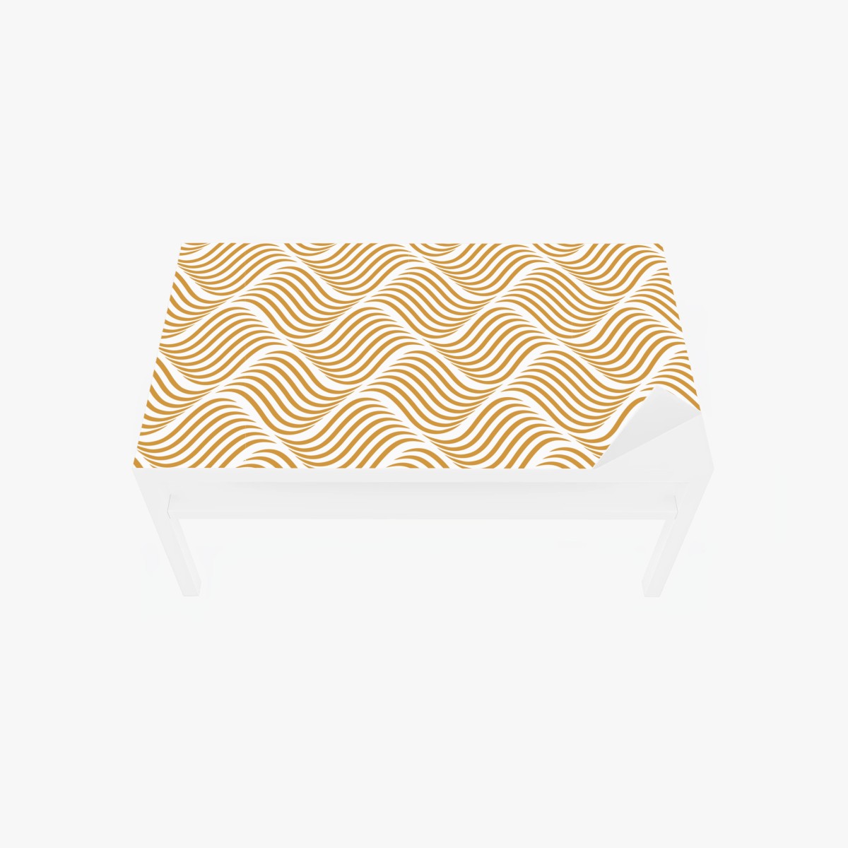 Naklejka na biurko i stół złoty wzór falowy do dekoracji ściennej – Wallissimo®