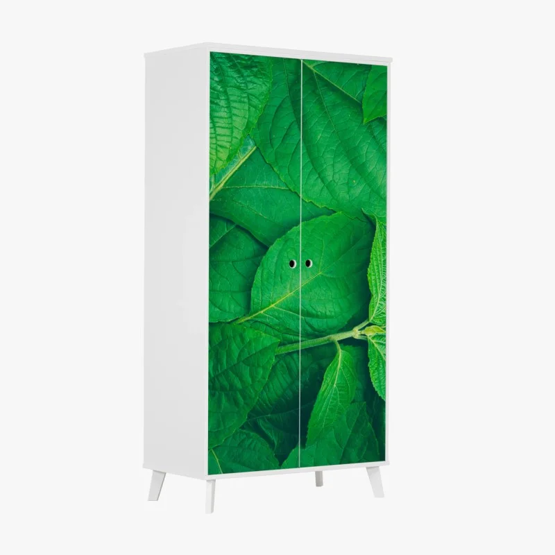 Naklejka na szafę soczyste zielone liście