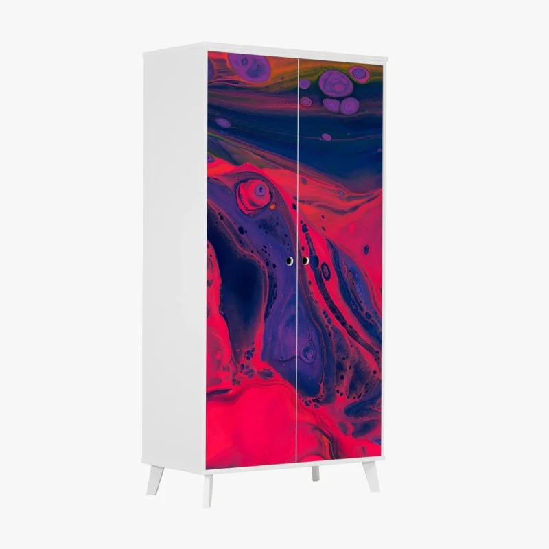 Naklejka na szafę żywa różowa abstrakcja płynna