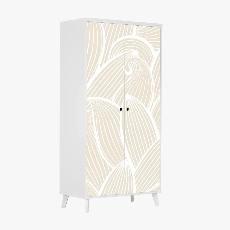 Naklejka na szafę delikatny beżowy botaniczny wzór