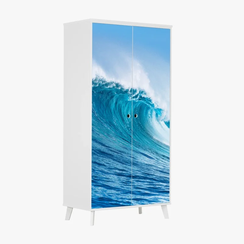 Naklejka na szafę majestatyczna turkusowa fala oceaniczna