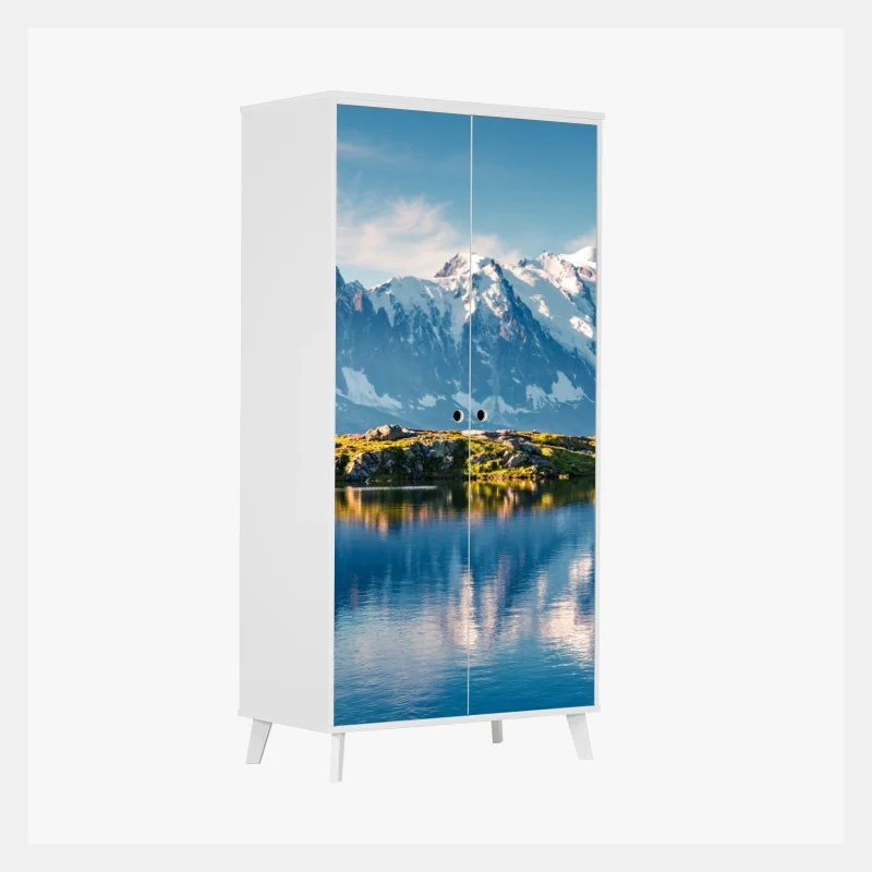 Naklejka na szafę panorama Mont Blanc odbita w Lac Blanc