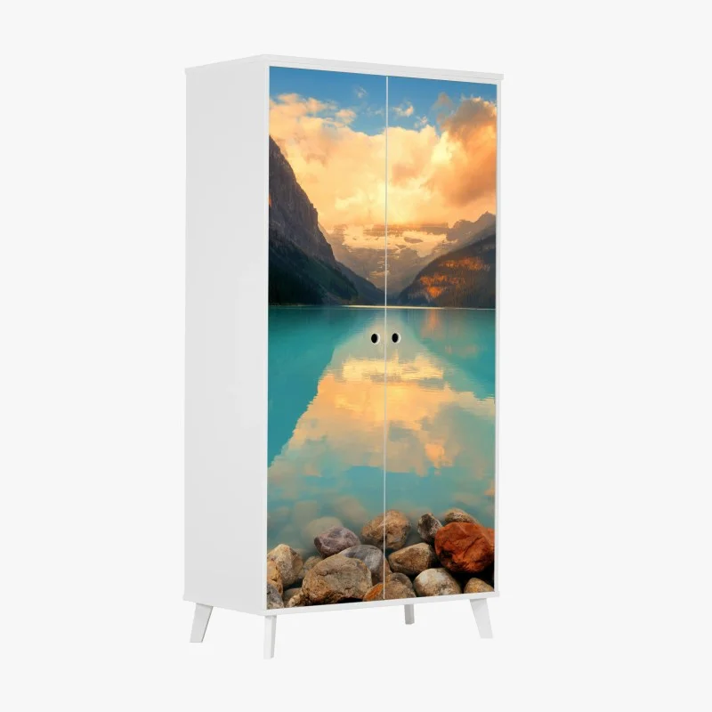 Naklejka na szafę wschód słońca nad Lake Louise, Banff