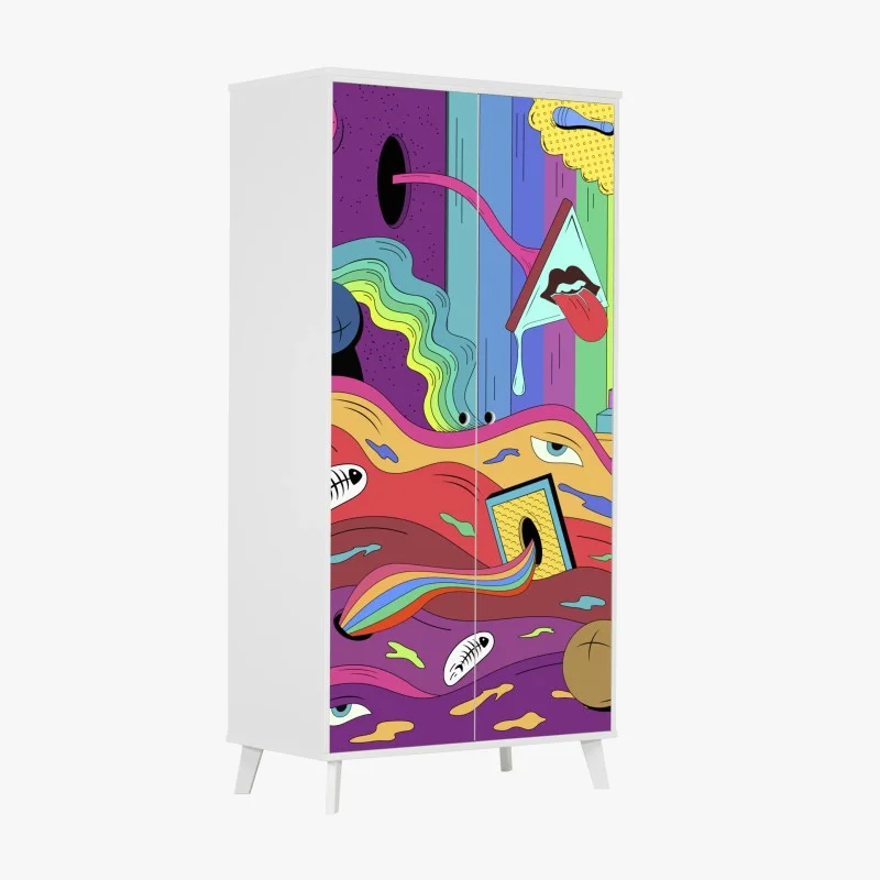 Naklejka na szafę psychodeliczny pop artowy sen