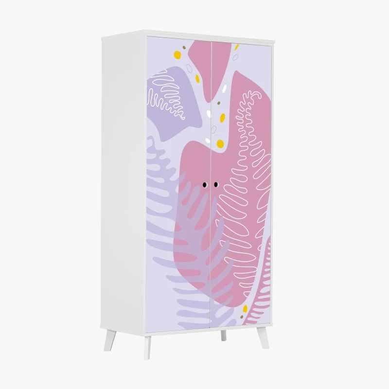 Naklejka na szafę delikatna pastelowa kompozycja botaniczna