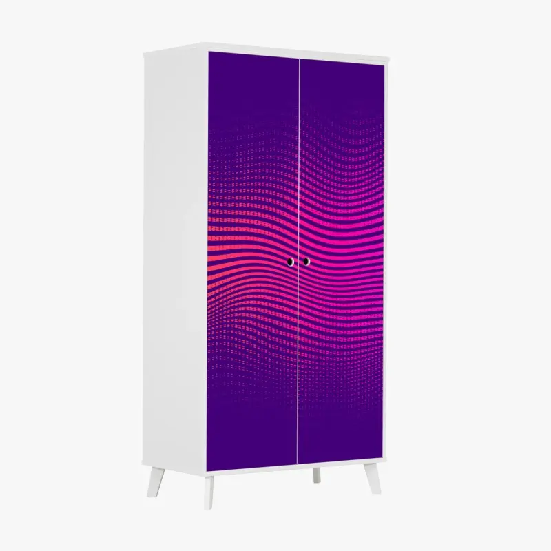 Naklejka na szafę żywy gradient falowy wzór