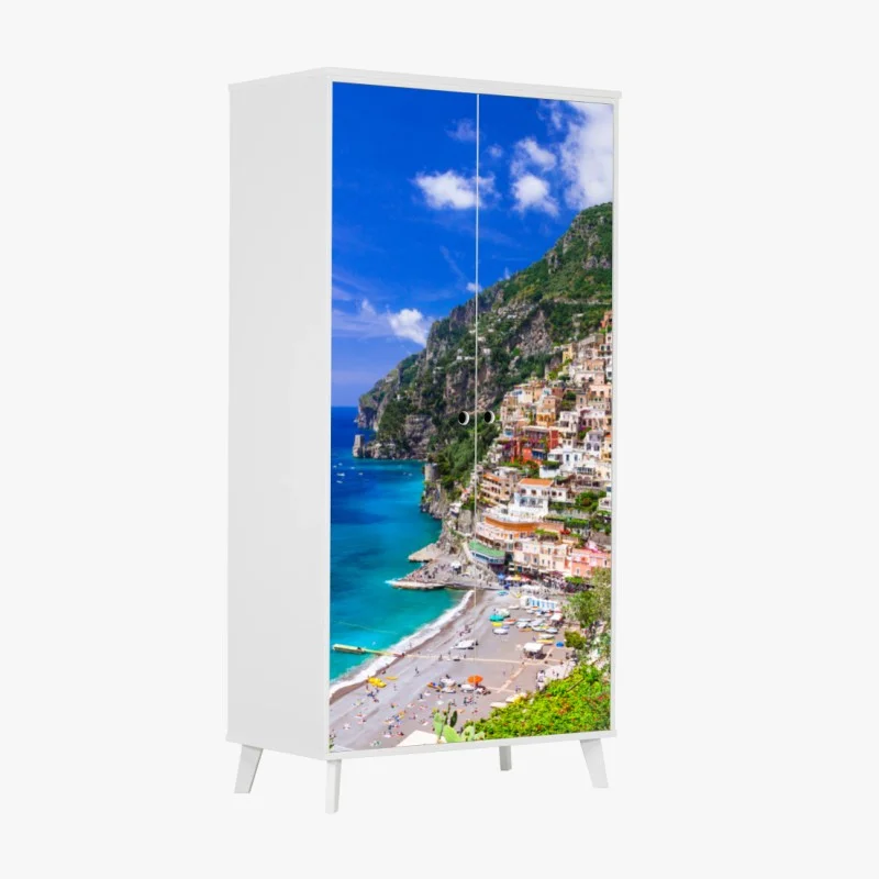 Naklejka na szafę słoneczna panorama Positano na Wybrzeżu Amalfi