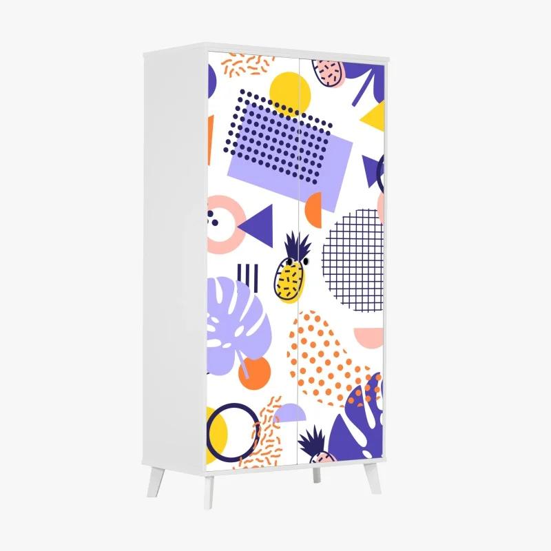 Naklejka na szafę zabawny tropikalny wzór geometryczny