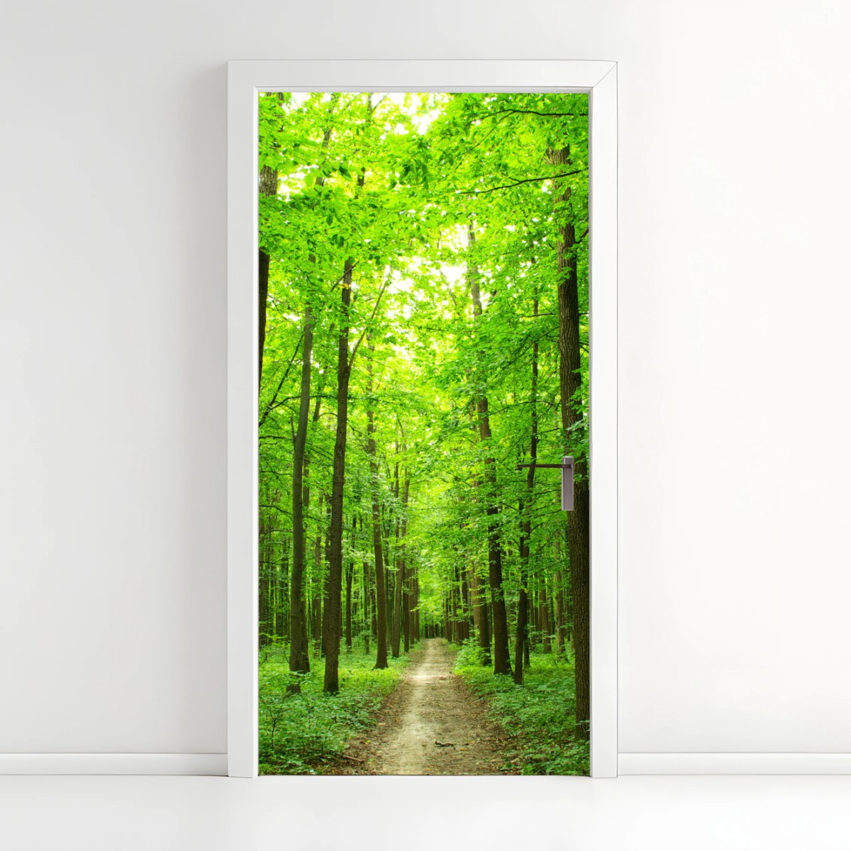 Naklejka na drzwi spokojna leśna ścieżka – Wallissimo®