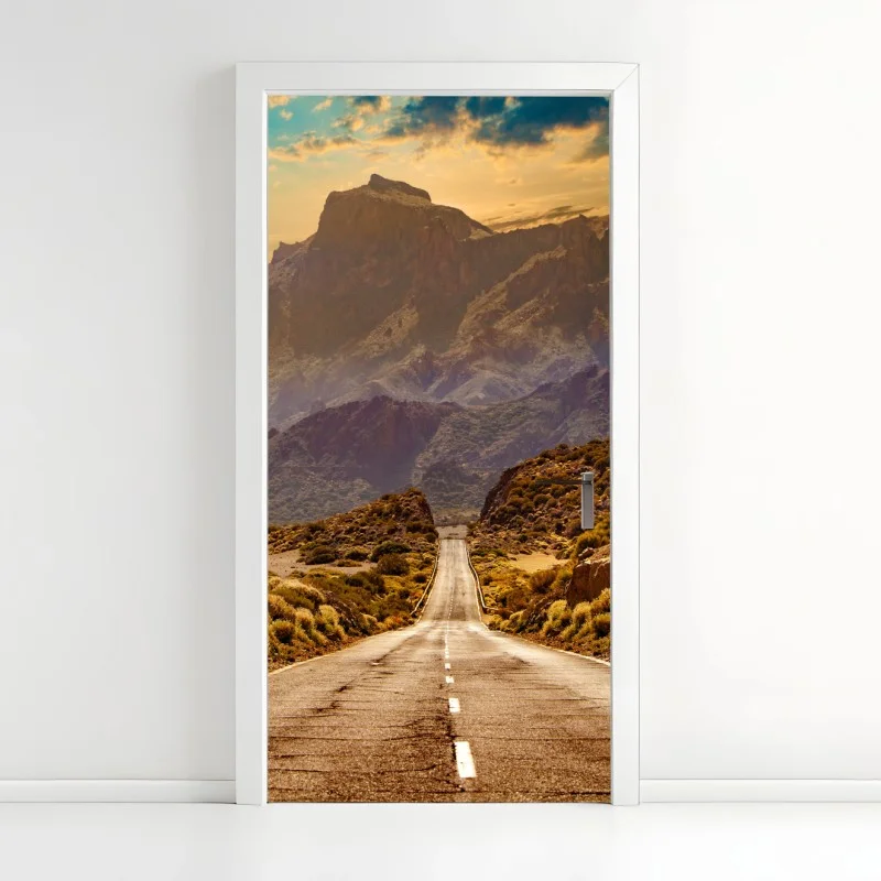 Naklejka na drzwi droga w góry na Teneryfie